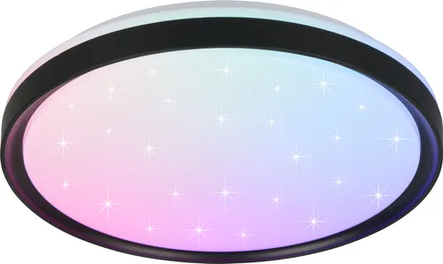 REALITY LED-Deckenleuchte SOLIT, R63581132, 14W, 1800lm, schwarz - Moderne Deckenleuchte mit stufenlos einstellbarer Lichtfarbe und integriertem Dimmer. Perfekt für jede Stimmung – vom entspannten Abend bis zur lebhaften Feier!