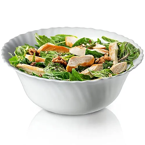 KADAX Schüssel aus gehärtetem Glas, Schale, Obstschale, Salatschüssel, Dessertschale, Müslischüssel, Suppenschale, Snackschale, Spülmaschinenfest (∅ 21 cm, weiß)