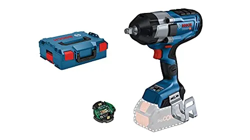 Bosch Professional 18V System BITURBO Akku Drehschlagschrauber GDS 18V-1000 - Akkuschrauber mit 1.000 Nm Anziehmoment, ideal für anspruchsvolle Projekte. Inklusive Bluetooth Modul für smarte Steuerung und praktische L-BOXX für einfache Aufbewahrung.