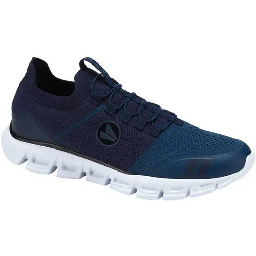 Jako Sneaker Premium Knit Herren - Blau - Sneaker mit atmungsaktivem Obermaterial aus Strick, nahtloser Aufbau für hohen Komfort und Dämpfung für Stoßabsorption, ideal für Sport und Alltag.