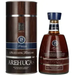 Ron Arehucas 18 Años Añejo Reserva Especial 40% Vol. 0,7l - Rum in edler Geschenkbox, mit ausgeprägten Aromen von Hagebutten und Vanille. Ideal für besondere Anlässe und als Geschenk für Genießer.