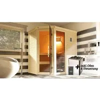 Weka Sauna CUBILIS 7,5 kW OS Gr.1 mit Glastür - Sauna mit 7,5 kW Leistung, hochwertige Glastür für mehr Licht und ein modernes Ambiente, ideal für Wellness und Entspannung zu Hause.