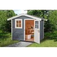weka Gartenhaus 123 Gr.2 Satteldach Grau 28 mm - Holz-Gartenhäuser: Genießen Sie mit dem weka Gartenhaus 123 einen gemütlichen Rückzugsort aus robustem nordischem Fichtenholz, wetterfest lasiert und mit modernem Schraubsystem für einfache Montage.