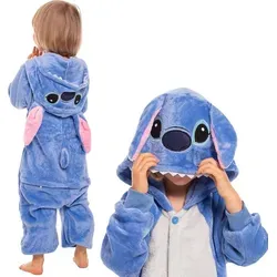 Kinder Kigurumi Onesie Stitch Pyjama Blau 135-145 cm