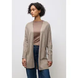 Strickjacke STREET ONE, Damen, Gr. 36, mocha dream meliert, Stoff, 30% Polyester, 27% Polyacryl, 23% Polyamid, 20% Viskose, unifarben, normal lang, ohne Ausschnitt, Rippbündchen, Strickjacken Strickjacke, aus softem Materialmix