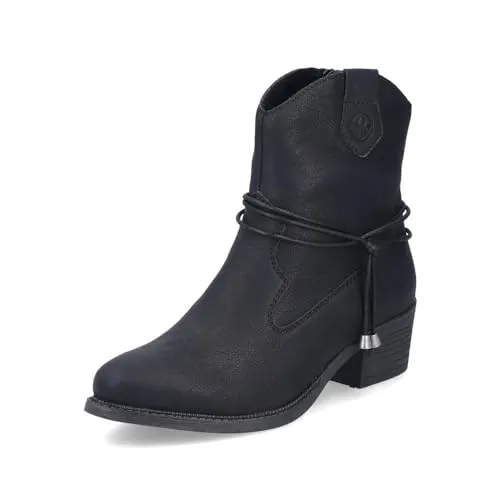 Rieker Damen Klassische Stiefeletten 73158 – Elegante Boots für jeden Anlass - Klassische Stiefeletten aus Kunstleder mit einem bequemen Blockabsatz von 4,6 cm. Ideal für den Übergang und vielseitig kombinierbar. Mit praktischem Reißverschluss für einfaches An- und Ausziehen.