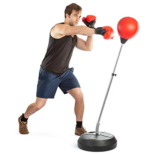 Tech Tools Boxball-Set mit Boxball und Boxhandschuhen, Handpumpe und höhenverstellbarem Ständer – Erwachsene