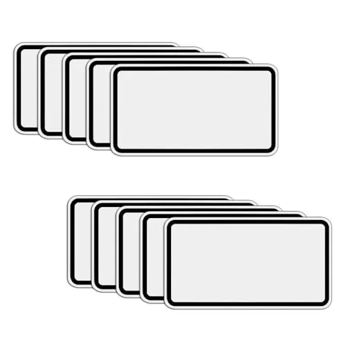 TMS PRO SHOP BIGPACK 10 x Zusatzzeichen zur Selbstbeschriftung, Aluminium, RA, 42 x 23,1 cm, Art.-Nr. 608866