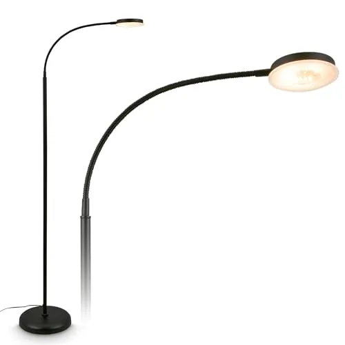 LED Stehlampe Dimmbar 125,5cm - Flexibel & Modern - Moderne Stehleuchte in Schwarz, dimmbar und schwenkbar für individuelles Licht. Ideal für jedes Zimmer, energieeffizient mit 800 lm und 3000K warmweißem Licht.