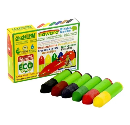 ÖkoNorm 6 Wachswichtel - 8,5 x 6,5 cm, umweltfreundliche Wachsmalstifte für kreative Bastelprojekte
