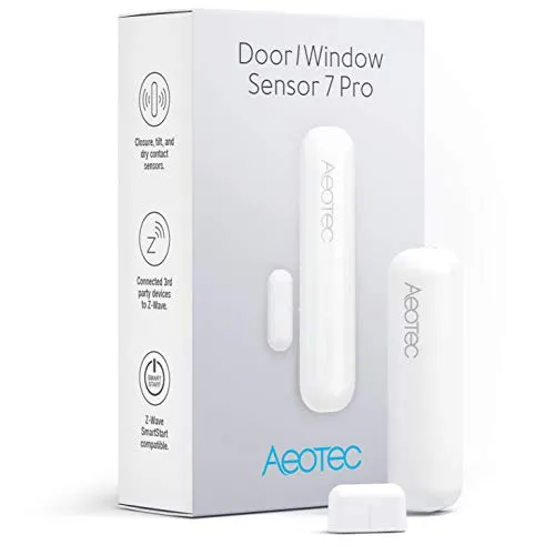 Aeotec Door Window Sensor 7 Pro - Home Automation, SmartStart-fähig mit Z-Wave Plus V2 und S2 Security für sicheren und intelligenten Zutrittsschutz.