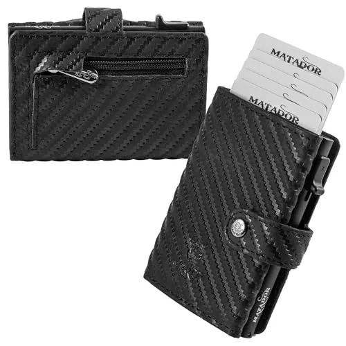 MATADOR Slim Wallet Miami – RFID-geschütztes Leder Kreditkartenetui - Herren-Geldbörse mit elegantem Design, smartem Kartenmanagement und Platz für 7 Karten sowie ein Münzfach – ideal für Ordnungsliebhaber und perfekt als Geschenk.