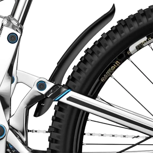 MidGard Fahrrad Schutzblech für E-Bike 24-29 Zoll, MTB Mudguard (2 Stück) - ROBUSTER SCHUTZ — Hergestellt aus langlebigen Materialien, bietet es optimalen Schutz vor Schmutz und Nässe. EINFACHE MONTAGE — Werkzeuglose Anbringung für Vorder- oder Hinterrad, ideal für Mountain- und Citybikes.
