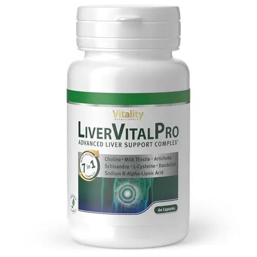 Leber Vital Kapseln Hochdosiert - 7-in-1 Formel - Pflanzliche Ergänzungsmittel zur Unterstützung der Leberfunktion mit Cholin, Vitaminen und Mineralstoffen. Fördert den Fettstoffwechsel und schützt die Zellen vor oxidativem Stress.