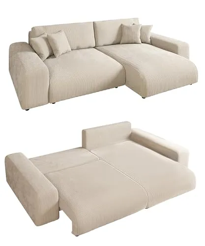 Produktbild luma-home Ecksofa Beige 3-Sitzer