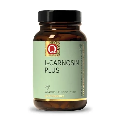 Quintessence L Carnosin Plus 60 x Kapseln - 500mg pro Tagesdosis, 100% Reinstoffqualität, Natürlich vegan & ohne künstliche Zusatzstoffe, Mit Vitamin C, Produziert in Österreich