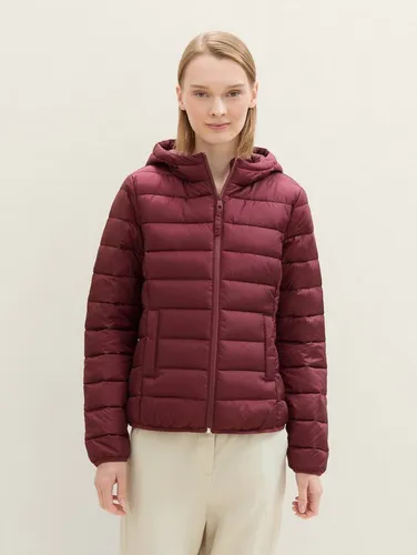 TOM TAILOR Denim Damen Lightweight Steppmantel mit Kapuze in rot von Tom Tailor