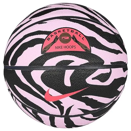 Nike 8P Backyard deflated Basketball aus Gummi und Synthetikleder in der Farbe pink Bloom/Black/Obsidian/sea Coral, Größe: 7, N.100.8259.630.07