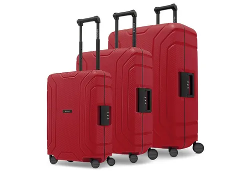 Redolz Trolleyset Essentials 15, 3-teilig mit 4 Rollen in rot von Redolz
