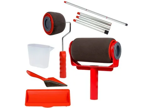 Best Direct® Farbroller Paint Racer® - Befüllbarer Farbroller Set (6-teilig) mit Teleskopstange - Farbroller Set für präzises Malen von Wänden und Decken, inklusive befüllbarem Farbroller und Zubehör für Ecken. Ideal für DIY-Projekte und professionelle Anwendungen.