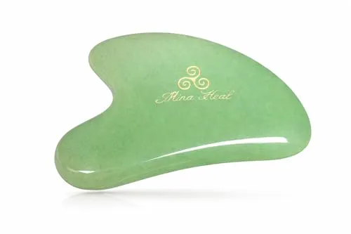 Mina Heal Jade-Stein-Massage-Werkzeug Herzform, zur Anti-Falten-, Anti-Aging-Gua Sha-Massage, Haut-Entgiftung und Verjüngung & Schönheit