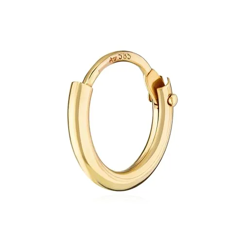 NKlaus 585er 14 Karat Gold Herren Klappcreole Ohrring - Ohrringe für Herren aus 585 Echtgold, robust und stilvoll mit 9mm Durchmesser – die perfekte Wahl für elegante Looks und jeden Anlass.
