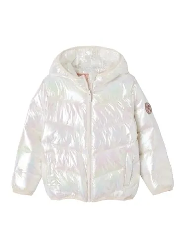 Vertbaudet Mädchen Light-Steppjacke mit Glanzeffekt wollweiß 134
