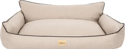 Joker Hundebett XXL - Waschbar und strapazierfähig - Beige Ökoleinen Hundebett (106 x 80 cm) für große Hunde, wasserdicht und leicht zu reinigen - ideal für drinnen und draußen.