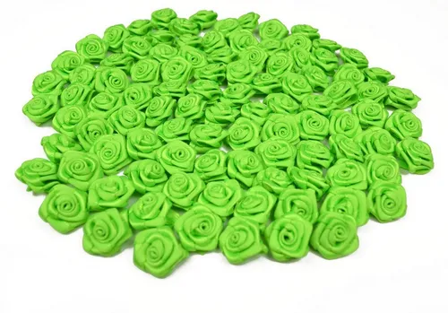 Creativery Streudeko, Satinrosen 15mm zum Basteln & Aufnähen 100 Stück