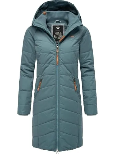 RAGWEAR Dizzie Coat Damen Steppmantel, Größe M, grau in grau von ragwear
