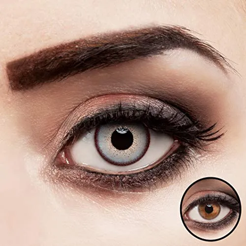 aricona Kontaktlinsen farbig hellblau ohne Stärke - Jahreslinsen - Erleben Sie mit den aricona hellblauen Kontaktlinsen einen faszinierenden Look. Ideal für dunkle Augenfarben, bieten sie intensive Deckkraft und hohen Tragekomfort. Perfekt für Ihr Make-up! 12 Monate Nutzungsdauer.