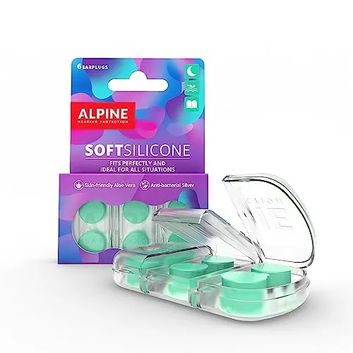 Alpine SoftSilicone Ohrstöpsel für optimalen Gehörschutz - 6 Stück zum Schlafen, Konzentrieren und Schwimmen - Verformbares und weiches Material mit Hygieneschutz - 3 Paar