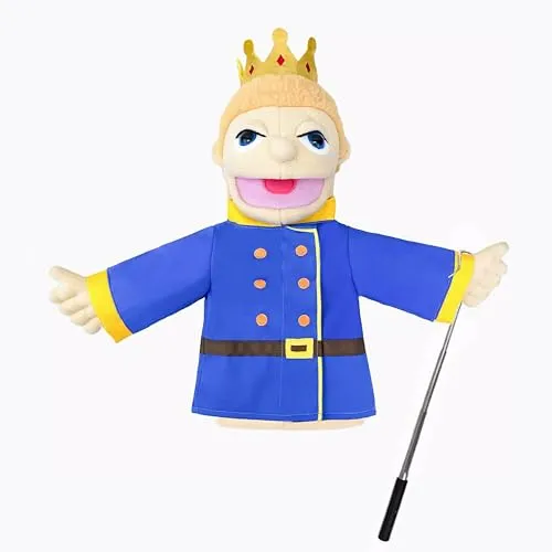 LOMTRATS Theater-Handpuppen für Kinder,inklusive Lehrer,Polizist,Bauer,Pirat,Detektiv usw.mit beweglichen offenen Mündern,perfekt zum Geschichtenerzählen,Unterrichten,als Festgeschenk,1 Stück