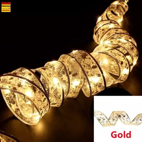 5M Weihnachtsband Lichter – Perfekt für Schleifen & Dekoration