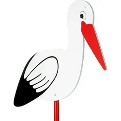 BRUBAKER Gartenstecker großer Storch aus Holz