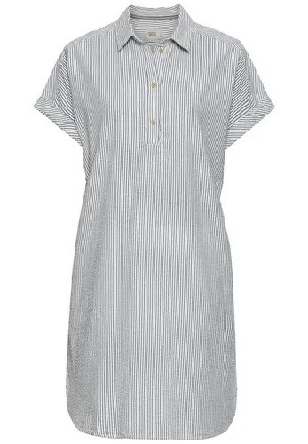 camel active Gestreiftes Blusenkleid L - Leichtes Schlupfkleid aus 100% Baumwolle, perfekt für den Sommer mit stylischem Hemdblusenkragen und Regular Fit.