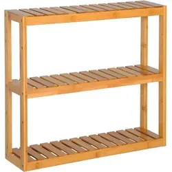 WOLTU Standregal aus Bambus - Vielseitiges Regal für Bad, Küche und Wohnzimmer - CD- & Video-Regale aus hochwertigem Bambus, ideal für platzsparende Aufbewahrung mit bis zu 10 kg pro Fach, perfekt für jeden Raum.