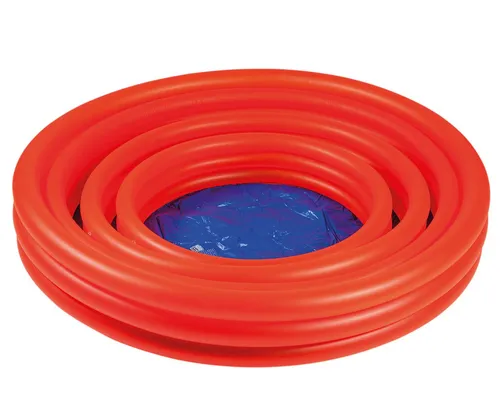 HAPPY_PEOP Planschbecken aufblasbar orange/blau Ø100x25cm - Swimmingpools - Ideal für Kinder, schnell aufblasbar und perfekt für heiße Sommertage im Garten.