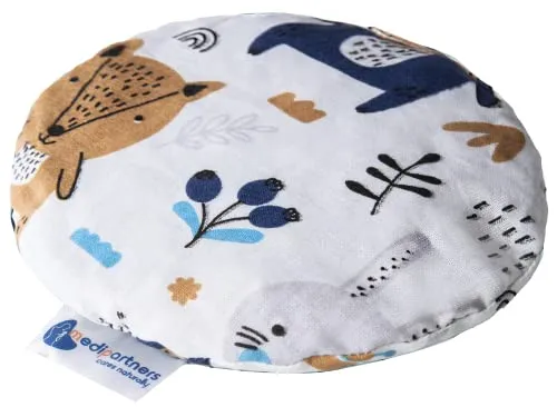 Medi Partners Kirschkernkissen Mikrowelle für Babys 180g rund 15cm Körnerkissen Wärmekissen 100% Baumwolle Öko Natur