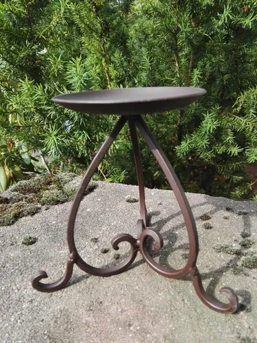 Wunderschöner stilvoller Kerzenständer antikbraun 14 cm hoch Landhausstil