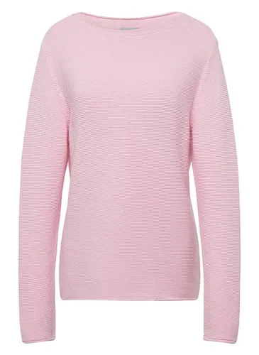 Rabe Damen Pullover Unifarben in Rosa - Eleganter Feinstrick-Pullover mit Rundhalsausschnitt, aus einem bequemen Polyester-Baumwolle-Mix, ideal für zeitlosen Komfort und vielseitige Outfits.