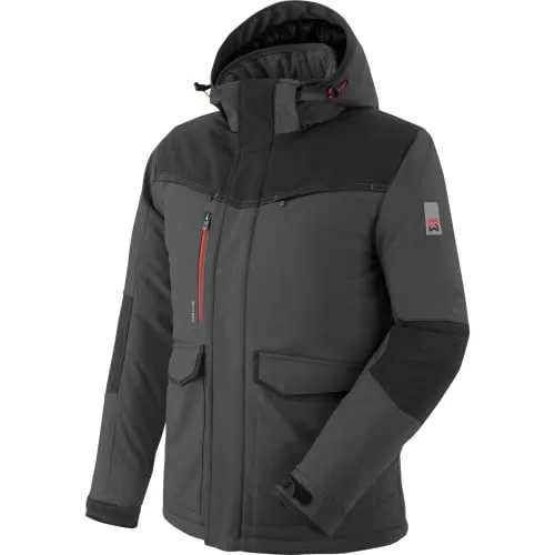 WÜRTH MODYF Winterjacke für Herren Softshelljacke Winter Stretch X in Anthrazit – extra warme Jacke für die kalten Tage - wasserabweisend und winddicht - in der Größe L