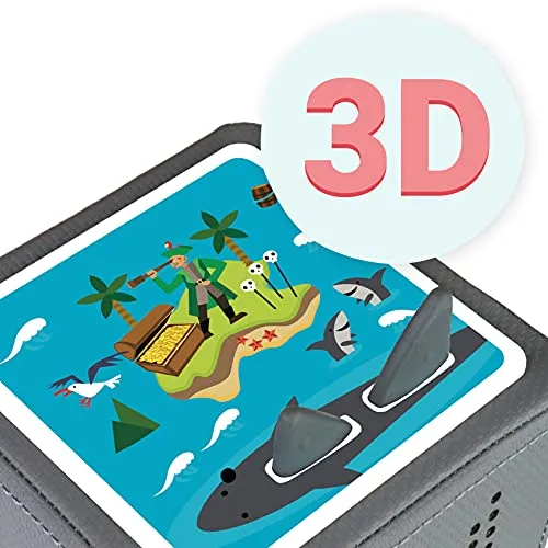 MeinBaby123® Schutzfolie kompatibel mit Toniebox | Schutzcover selbstklebend | Aufkleber passgenau I Folie Sticker I Toniebox Zubehör | Hai & Piraten mit 3D Effekt