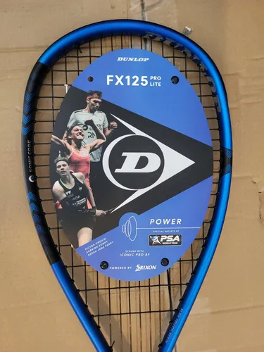 Dunlop Squashschläger Sonic Core FX 125 Pro Lite - Leichter 125g Schläger mit Grifflastigkeit für explosive Schläge und optimale Manövrierbarkeit, ideal für fortgeschrittene Spieler auf der Suche nach Power und Kontrolle.