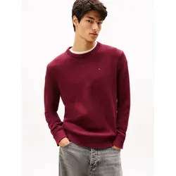 Rundhalspullover TOMMY JEANS Herren, rot wine - Hochwertiger Slim Fit Rundhalspullover aus 100% Baumwolle für Herren. Bequemer Sweatstoff und klassischer Look für lässige Anlässe.