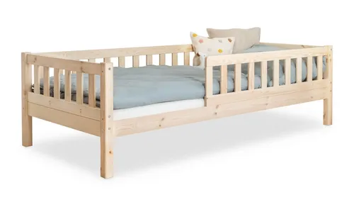 Ehrenkind Kinderbett 90x200 cm mit Rausfallschutz - Hochwertiges Kinderbett aus massivem Kieferholz, ideal für Kinder und auch ältere Jugendliche, FSC zertifiziert und zeitlos im Design.
