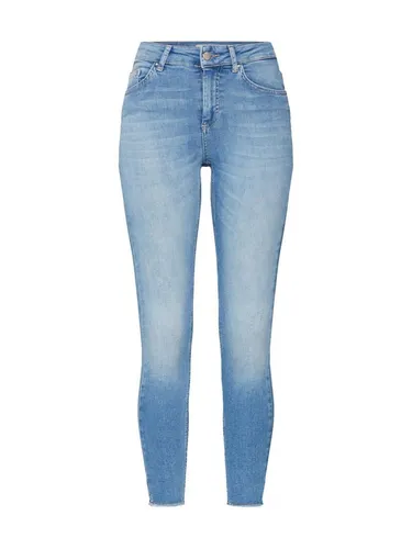 ONLY Women's Light Blue Skinny Fit Denim Jeans - Jeans im Skinny Fit aus super dehnbarem Denim für ultimativen Komfort. Ankle-Length mit rohen Säumen und heller Waschung für einen trendigen Look.