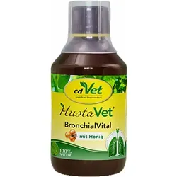 cdVet HustaVet BronchialVital 250 ml - Ergänzungsfuttermittel für Hunde & Pferde zur Unterstützung der Atemwegskondition. Enthält wertvolle Inhaltsstoffe wie Thymian und Fenchel für eine bedarfsgerechte Fütterung.