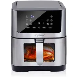alpina Airfryer XXL - Heißluftfritteuse 8L, leistungsstark mit 1800W und digitalem Display für knusprige Ergebnisse ohne Öl