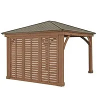 Westmann Holz Seitenwand für Pavillon Devon | Natur | 8x298x232 cm - Zubehör für Pavillons, vielseitige Seitenwand aus FSC®-zertifiziertem Zedernholz, ideal als Windschutz und Schattenspender für mehr Privatsphäre im Garten.